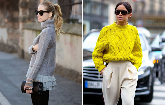 Chunky knits in 2021 fashion trends with wearability